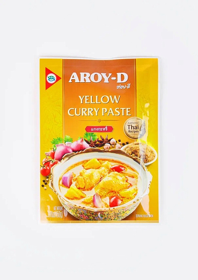 Паста карри жёлтая  Aroy-D, 50 г, пасты