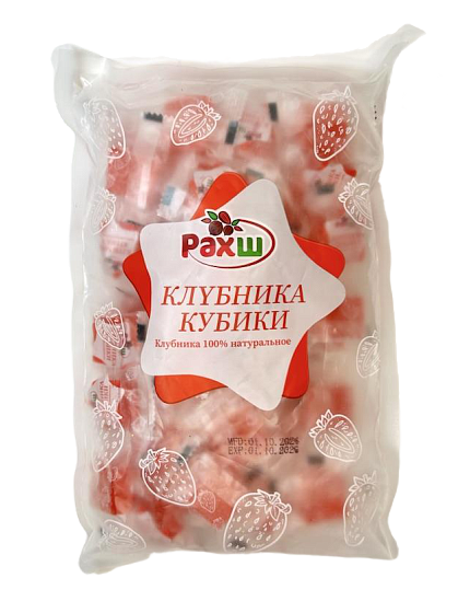 Клубника кубики РАХШ, 500г, фрукты, сладости, снеки