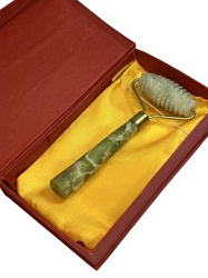 Роликовый массажер из нефрита "ёж" (натуральный камень)