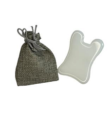 Скребок гуаша из белого агата (имитация)